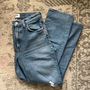 Agolde Wilder Mid Rise Straight Jeans in Whiplash
